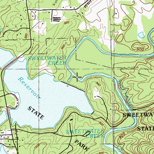 Topographic Map of George H Sparks Reservoir Dam Number One, GA