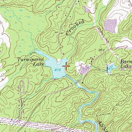 Topographic Map of Monroe Lake Dam, GA