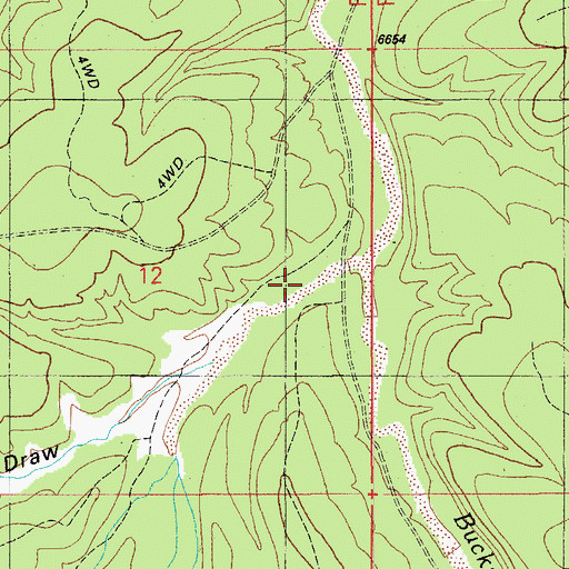 Topographic Map of Rocky Draw, AZ