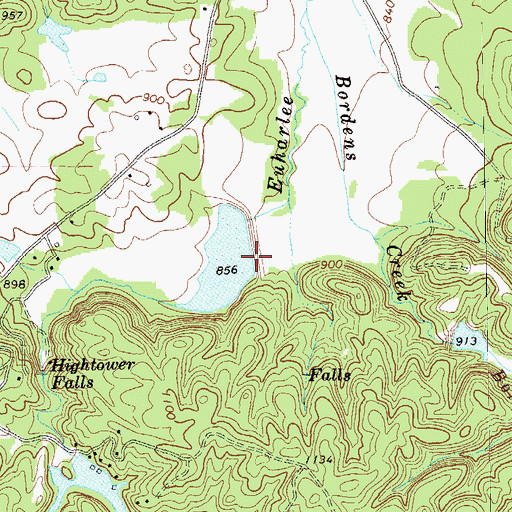 Topographic Map of Euharlee Creek Structure Number 76 Dam, GA