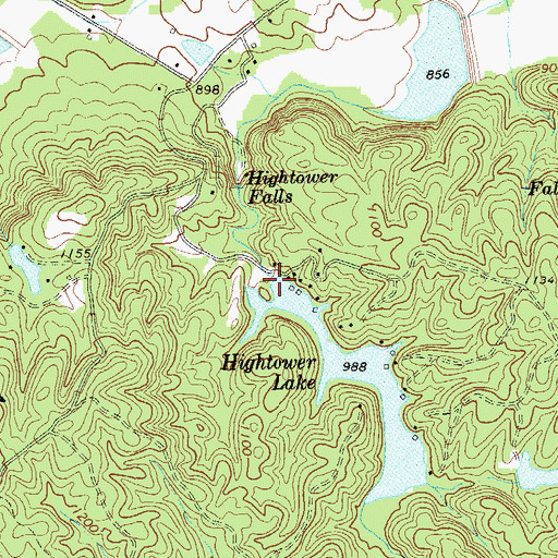 Topographic Map of Hightower Lake Dam Number One, GA