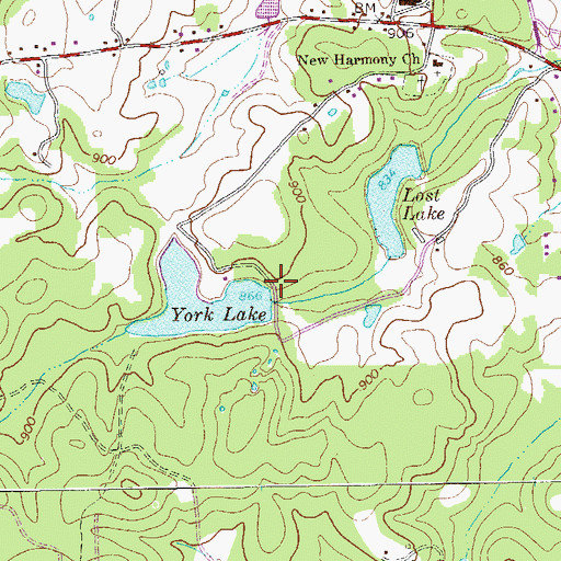 Topographic Map of York Lake Dam, GA