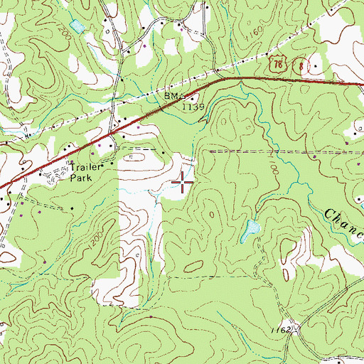 Topographic Map of Spears Lake, GA