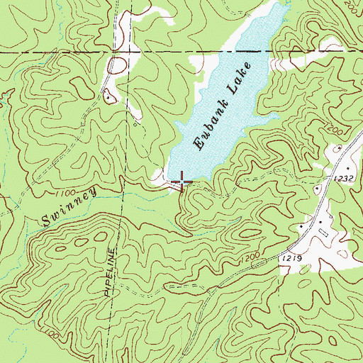 Topographic Map of Eubank Lake Dam, GA
