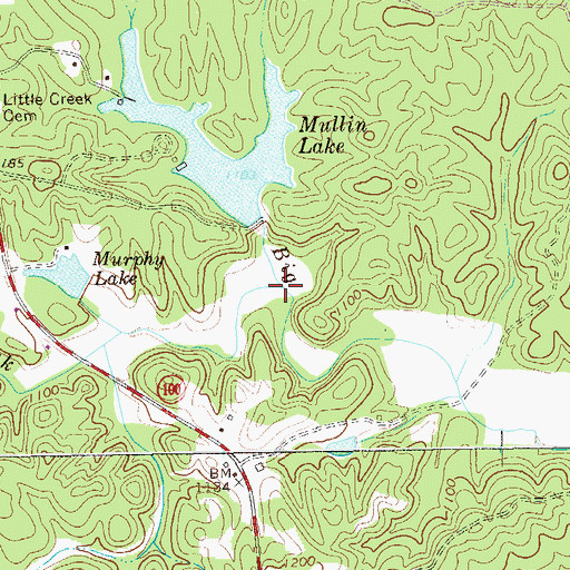 Topographic Map of Mullin Lake Dam, GA