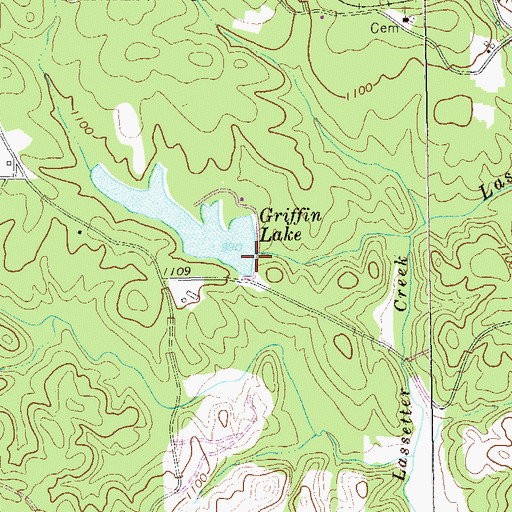 Topographic Map of Griffin Lake Dam, GA