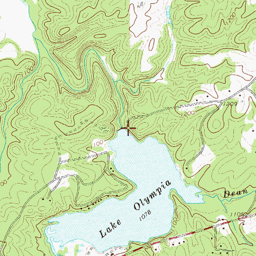Topographic Map of Lake Olympia Dam, GA
