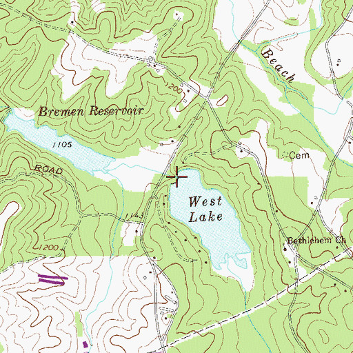 Topographic Map of West Lake Dam, GA