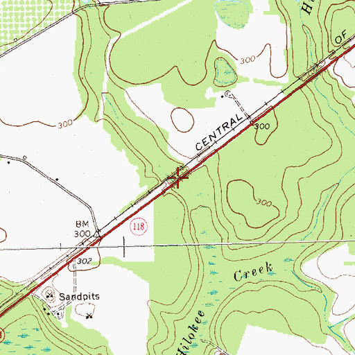 Topographic Map of McCree Lake South Dam, GA