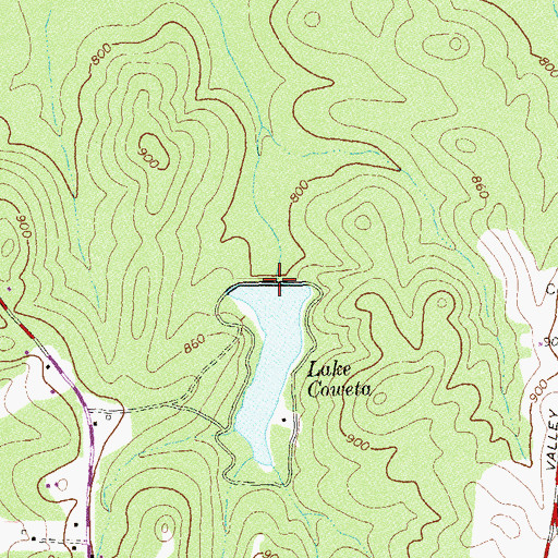 Topographic Map of Lake Coweta Dam, GA