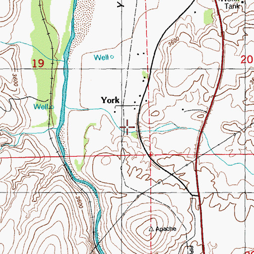 Topographic Map of Rocky John Canyon, AZ