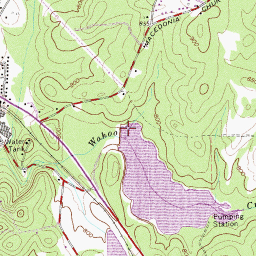 Topographic Map of Bibbs Lake Dam, GA