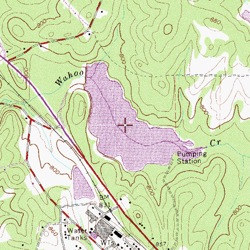 Topographic Map of Bibbs Lake, GA