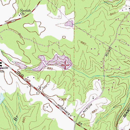 Topographic Map of McKnight Lake Dam, GA