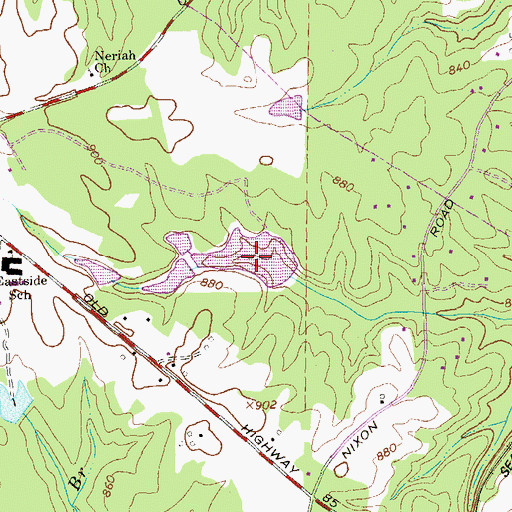 Topographic Map of McKnight Lake, GA