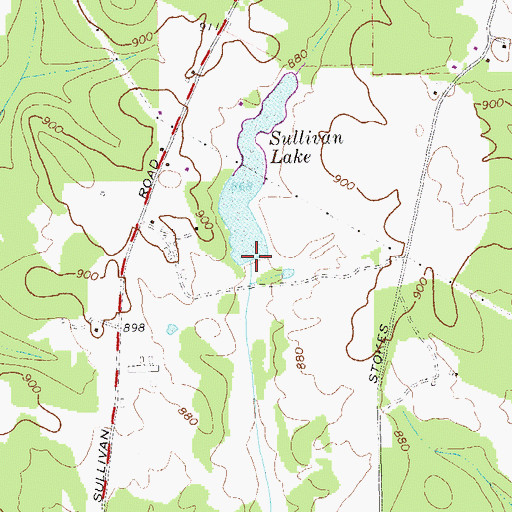 Topographic Map of Sullivan Lake Dam, GA
