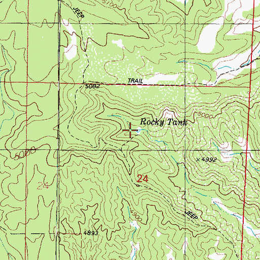 Topographic Map of Rocky Tank, AZ