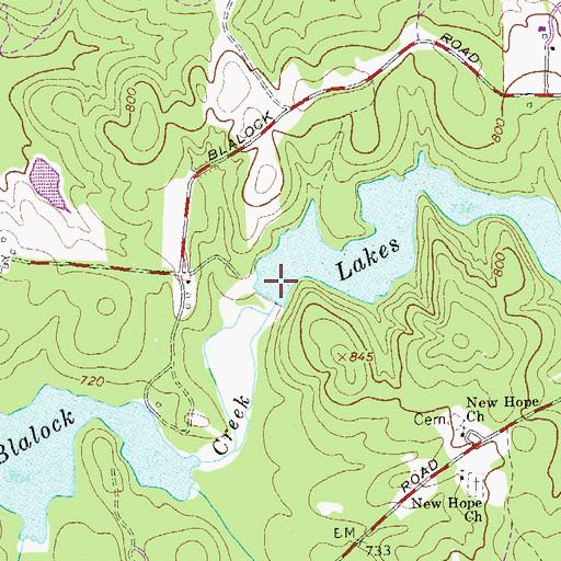 Topographic Map of Blalock Lake Number Two Dam, GA