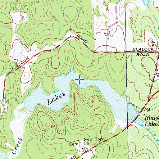 Topographic Map of Blalock Lake Number Two, GA