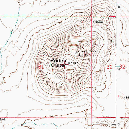 Topographic Map of Roden Crater, AZ