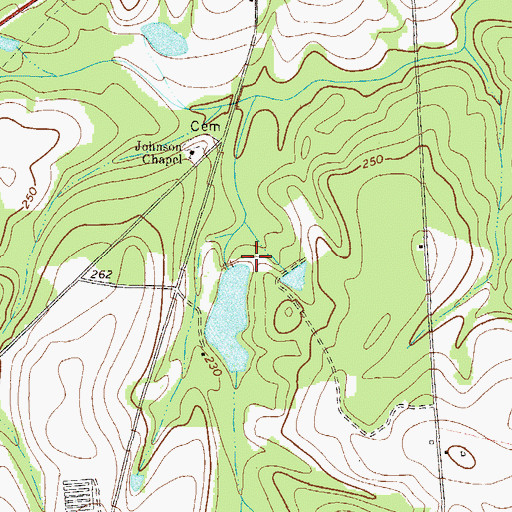 Topographic Map of Gay Lake Dam, GA