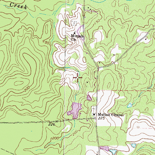 Topographic Map of Lewis Lake Dam, GA