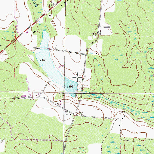 Topographic Map of Mullis Lake Dam, GA