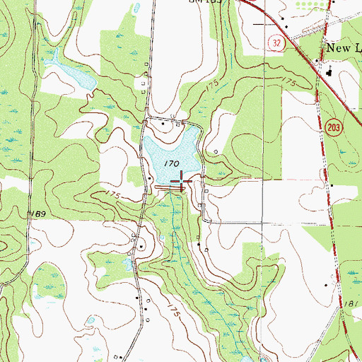 Topographic Map of Aldridge and Eason Lake Dam, GA