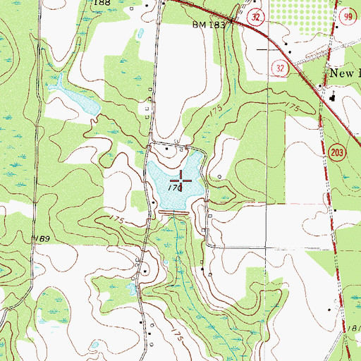 Topographic Map of Aldridge and Eason Lake, GA