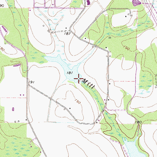 Topographic Map of Bryant and Futch Lake Dam, GA