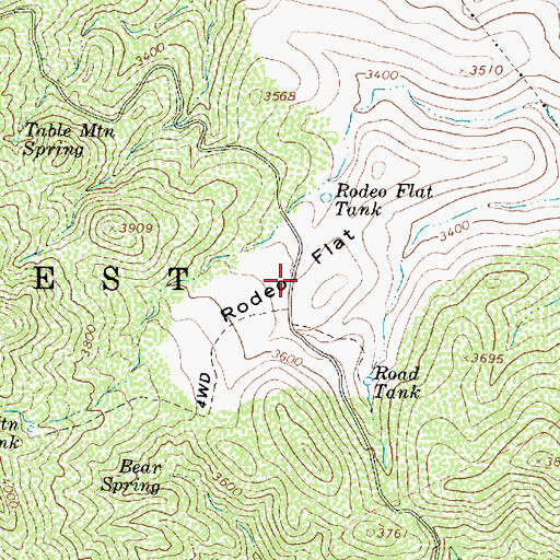 Topographic Map of Rodeo Flat, AZ