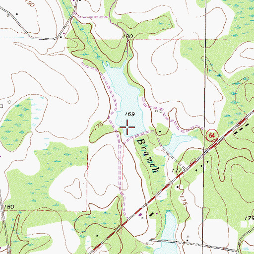 Topographic Map of Jones Lake Dam, GA