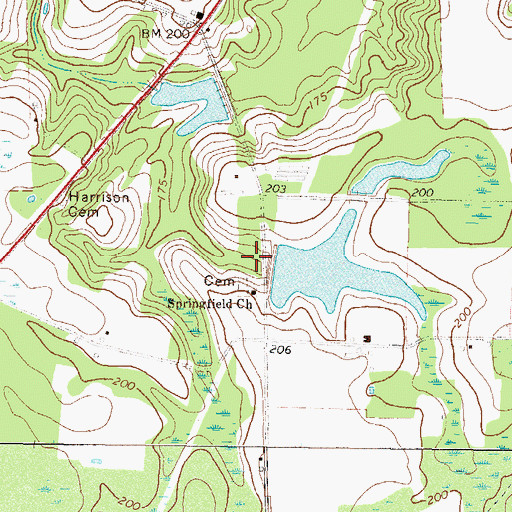 Topographic Map of Bar-O-Ranch Lake Dam, GA