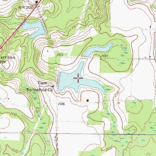 Topographic Map of Bar-O-Ranch Lake, GA