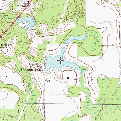 Topographic Map of Bar-O-Ranch Lake, GA