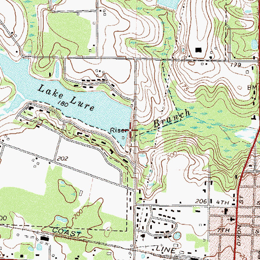 Topographic Map of Lake Lure Dam, GA