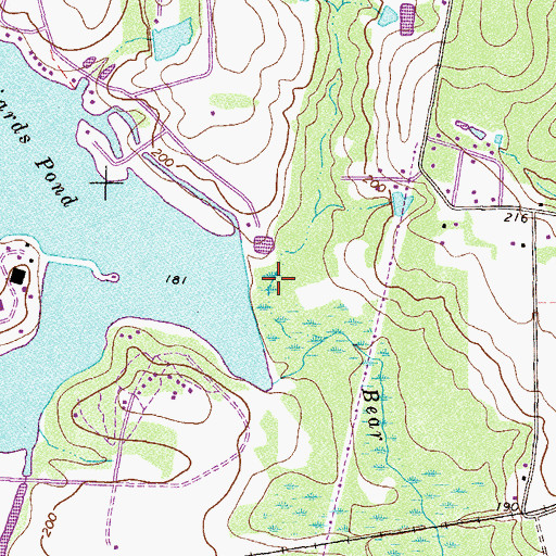 Topographic Map of Holiday Beach Lake, GA