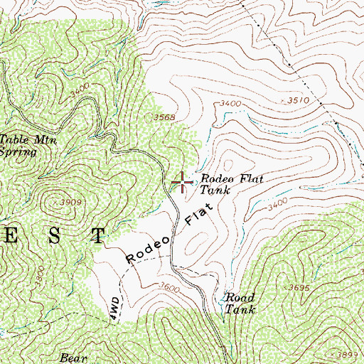 Topographic Map of Rodeo Flat Tank, AZ