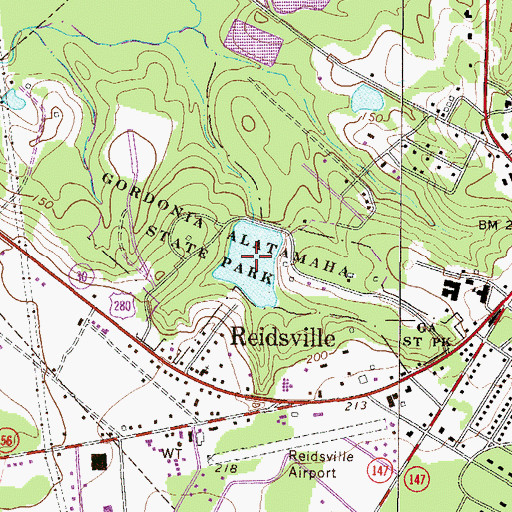Topographic Map of Gordonia Alatamaha Lake, GA