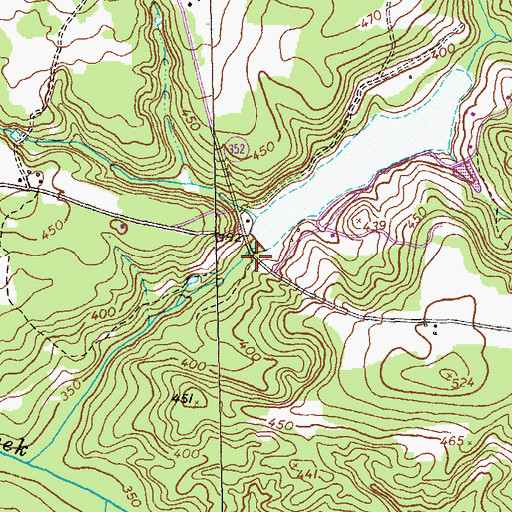Topographic Map of Lambert Lake Dam, GA
