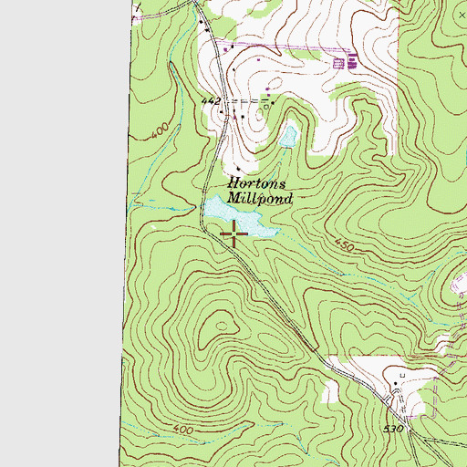 Topographic Map of Hortmans Mill Pond Dam, GA