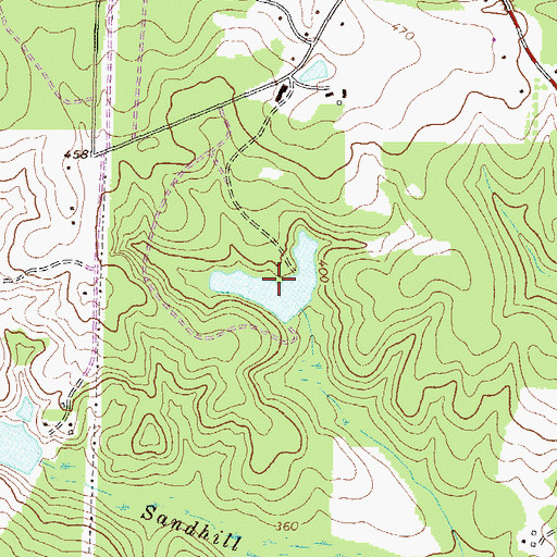 Topographic Map of Merritt Lake, GA
