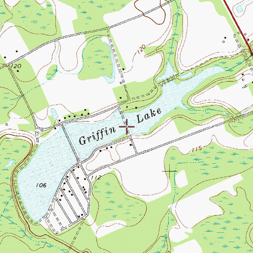 Topographic Map of Griffin Lake Dam, GA