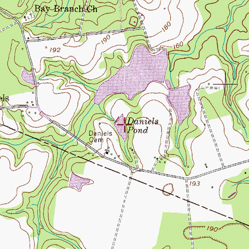 Topographic Map of Daniels Pond Dam, GA