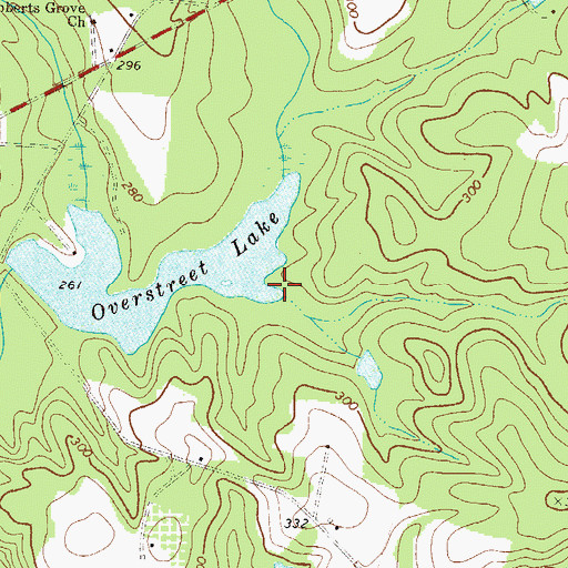 Topographic Map of Overstreet Pond Dam, GA