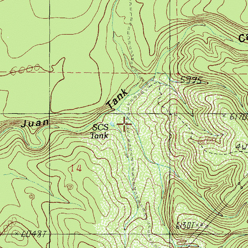 Topographic Map of Rogers Canyon, AZ