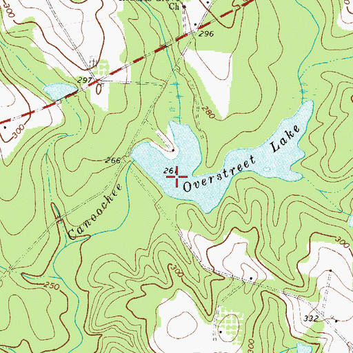 Topographic Map of Overstreet Lake, GA
