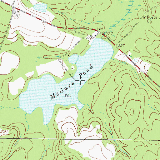 Topographic Map of McGars Pond Dam Two, GA