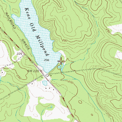 Topographic Map of Keas Old Millpond Dam, GA