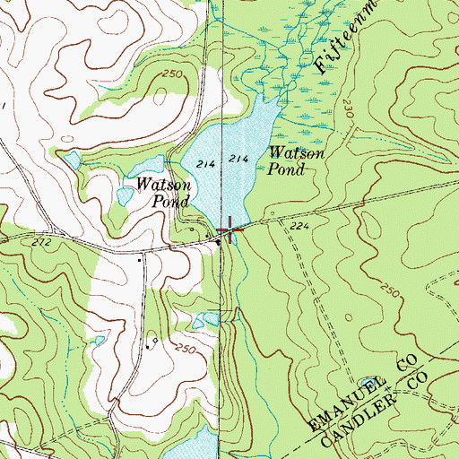Topographic Map of Watson Pond Dam, GA